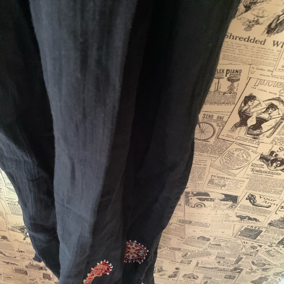 Madewell embroidered maxi black slit dress SZ Xs 2 - Picture 10 of 14